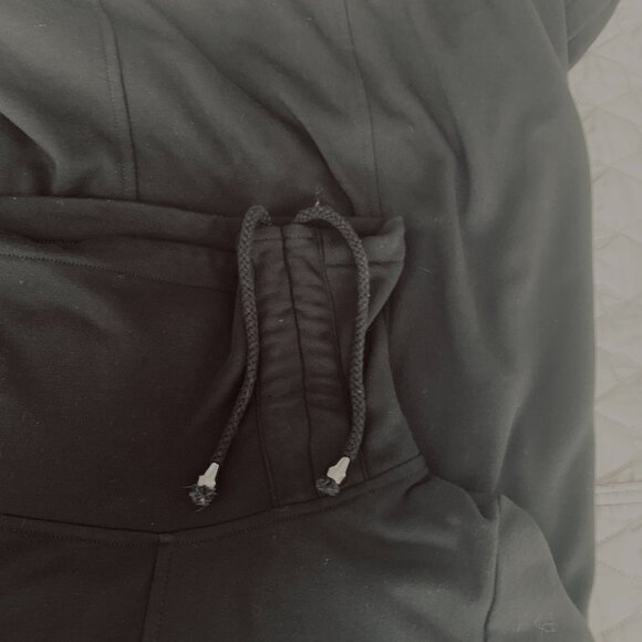 SOFT SURROUNDINGS BLACK  Sweatshirt Dress Long Sleeves Convertible Collar w Trim - Picture 4 of 10